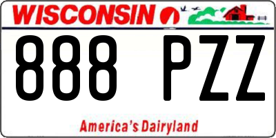 WI license plate 888PZZ