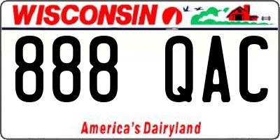WI license plate 888QAC