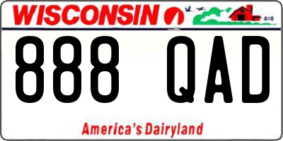 WI license plate 888QAD