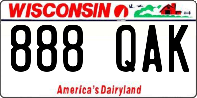 WI license plate 888QAK