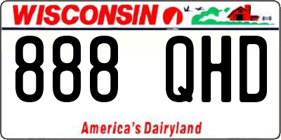 WI license plate 888QHD