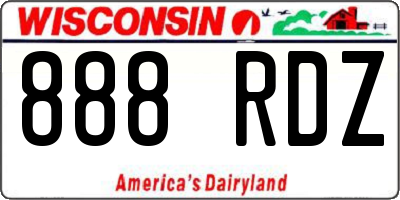 WI license plate 888RDZ