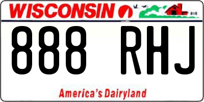 WI license plate 888RHJ