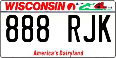 WI license plate 888RJK