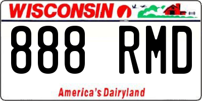 WI license plate 888RMD