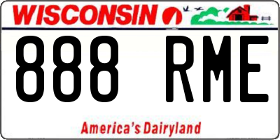 WI license plate 888RME