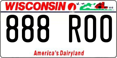 WI license plate 888ROO
