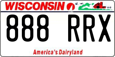 WI license plate 888RRX