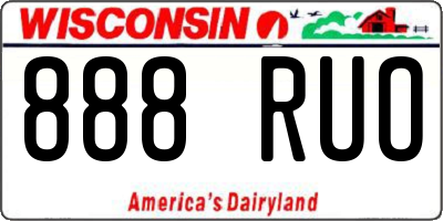 WI license plate 888RUO