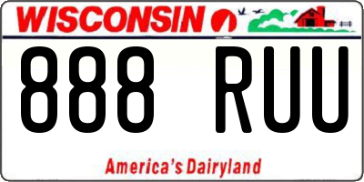 WI license plate 888RUU