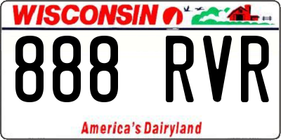 WI license plate 888RVR