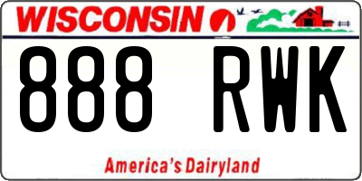 WI license plate 888RWK