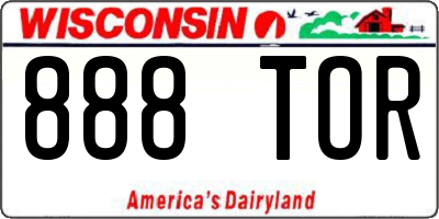 WI license plate 888TOR