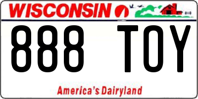 WI license plate 888TOY