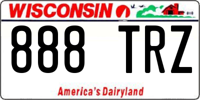 WI license plate 888TRZ