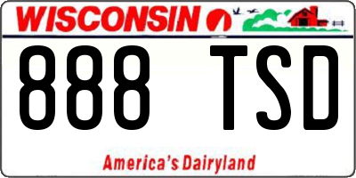 WI license plate 888TSD