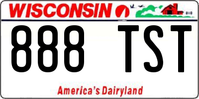 WI license plate 888TST