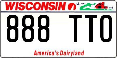 WI license plate 888TTO