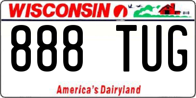 WI license plate 888TUG