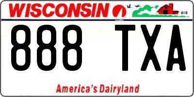 WI license plate 888TXA