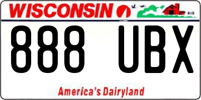 WI license plate 888UBX