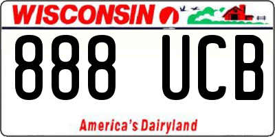 WI license plate 888UCB