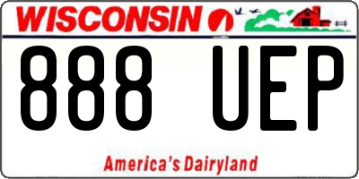 WI license plate 888UEP