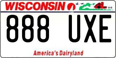 WI license plate 888UXE