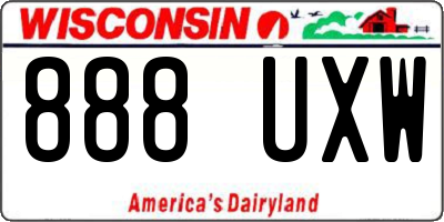 WI license plate 888UXW