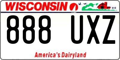 WI license plate 888UXZ