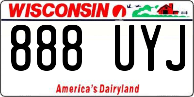 WI license plate 888UYJ