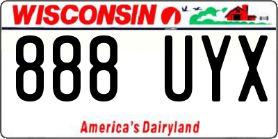 WI license plate 888UYX