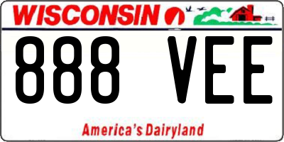 WI license plate 888VEE