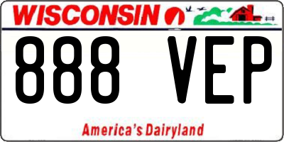WI license plate 888VEP