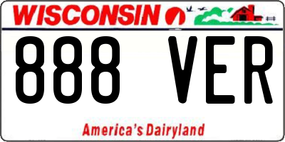 WI license plate 888VER