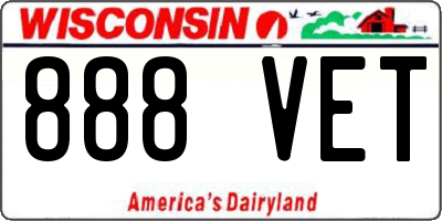 WI license plate 888VET