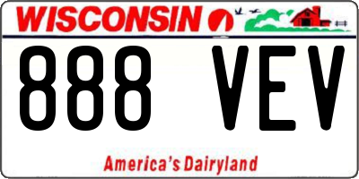 WI license plate 888VEV