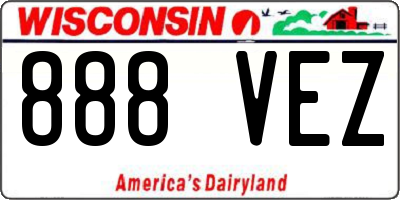 WI license plate 888VEZ