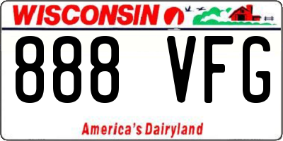 WI license plate 888VFG