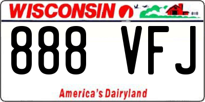 WI license plate 888VFJ