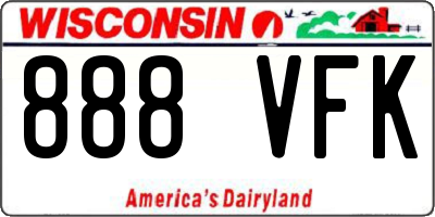 WI license plate 888VFK