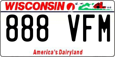 WI license plate 888VFM