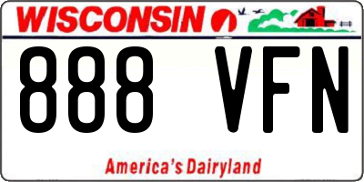 WI license plate 888VFN