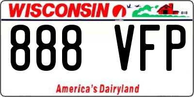 WI license plate 888VFP