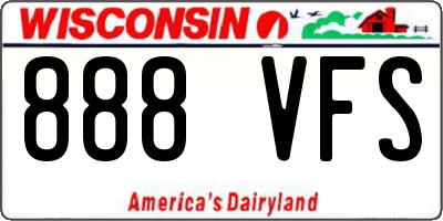 WI license plate 888VFS