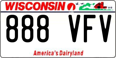 WI license plate 888VFV