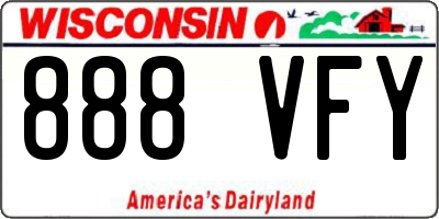 WI license plate 888VFY