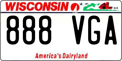 WI license plate 888VGA