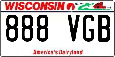 WI license plate 888VGB