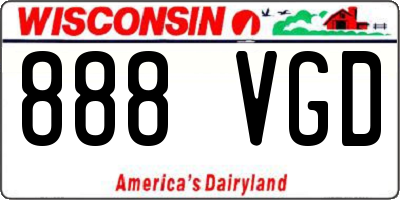 WI license plate 888VGD